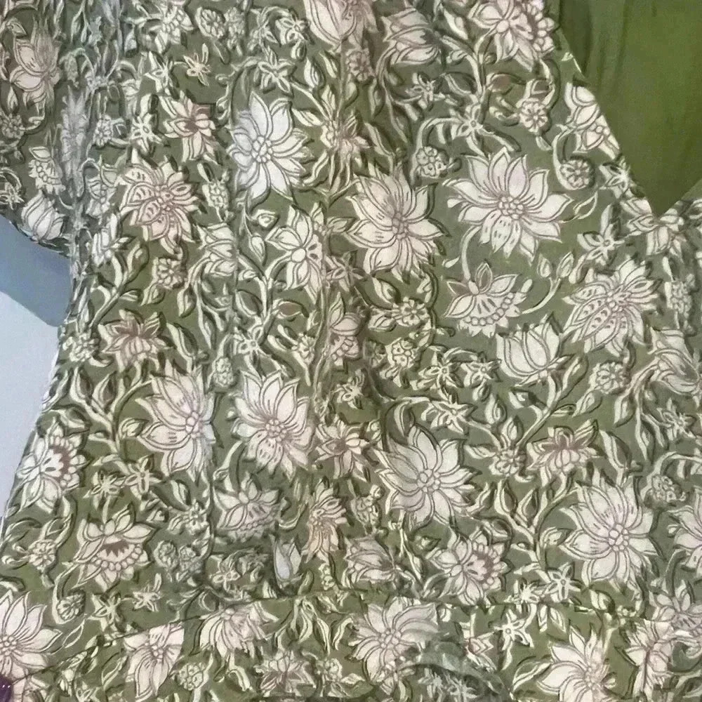 Anthropologie Liberty Floral Ruffles Mini Tiered Dress- Moss SIZE XXS - Picture 5 of 6